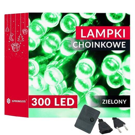 Lampki choinkowe 300 led zielone 22,5 m oświetlenie świąteczne