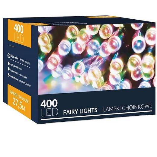 Lampki choinkowe 400 led multikolor 27,5 m oświetlenie świąteczne