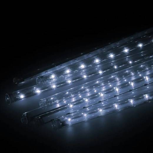 Lampki choinkowe 480 Led sople 10 szt. padający śnieg meteory zewnętrzne biały zimny