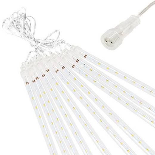 Lampki choinkowe 480 Led sople 10 szt. padający śnieg meteory zewnętrzne biały zimny