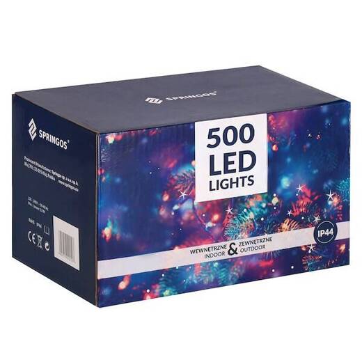 Lampki choinkowe 500 Led multikolor 30m oświetlenie świąteczne IP44