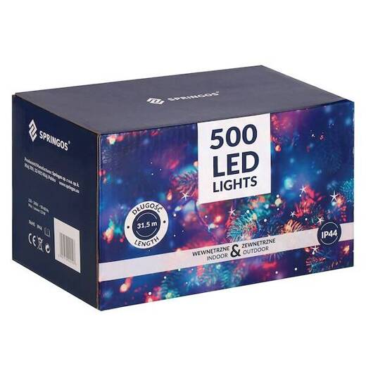 Lampki choinkowe 500 Led niebieski 30m oświetlenie świąteczne IP44