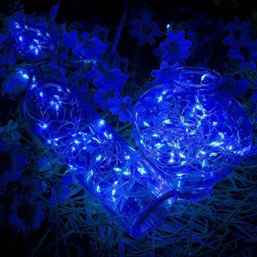 Lampki dekoracyjne 100 LED niebieski 