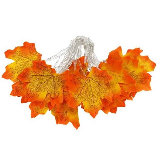 Lampki liście dekoracja jesień girlanda łańcuch świetlny na baterie 20 LED