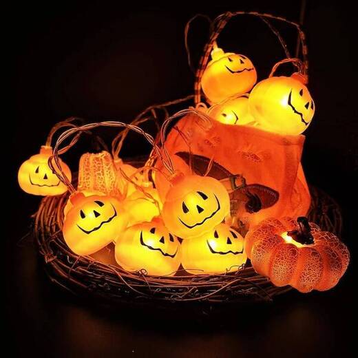 Lampki na Halloween dynie girlanda łańcuch świetlny na baterie 10 LED