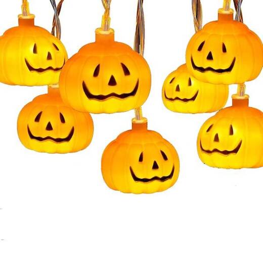 Lampki na Halloween dynie girlanda łańcuch świetlny na baterie 10 LED