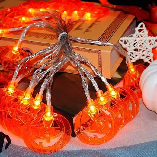 Lampki na Halloween dynie girlanda łańcuch świetlny na baterie 20 LED