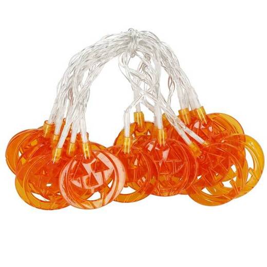 Lampki na Halloween dynie girlanda łańcuch świetlny na baterie 20 LED