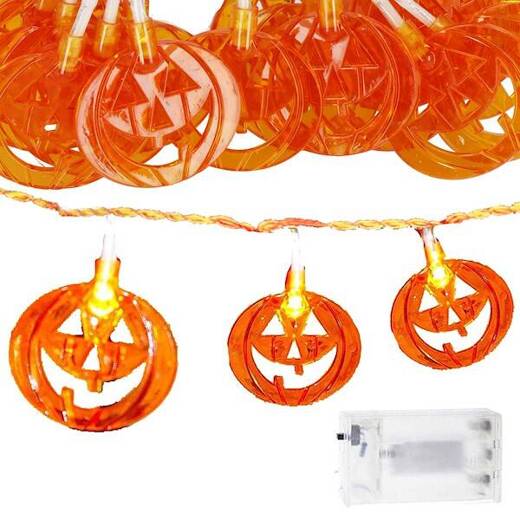 Lampki na Halloween dynie girlanda łańcuch świetlny na baterie 20 LED