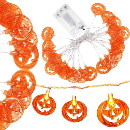 Lampki na Halloween dynie girlanda łańcuch świetlny na baterie 20 LED