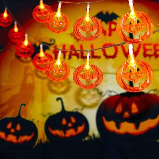 Lampki na Halloween dynie girlanda łańcuch świetlny na baterie 20 LED