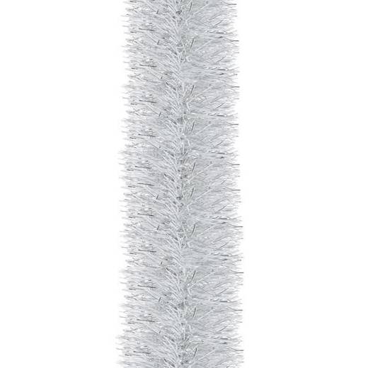 Łańcuch na choinkę 6m biało-srebrny girlanda choinkowa, średnica 10cm