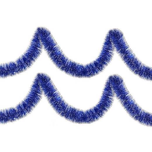Łańcuch na choinkę 6m granatowo-srebrny girlanda choinkowa, średnica 10cm