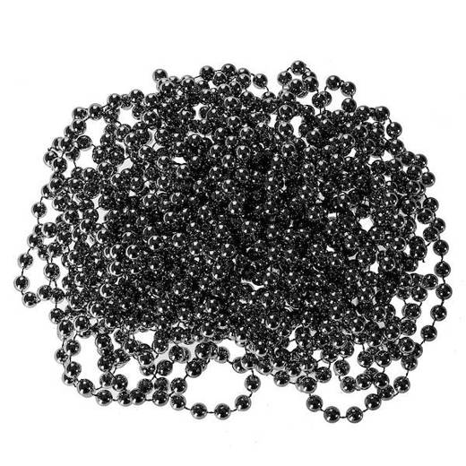 Łańcuch na choinke perły koraliki 10m 8 mm czarny