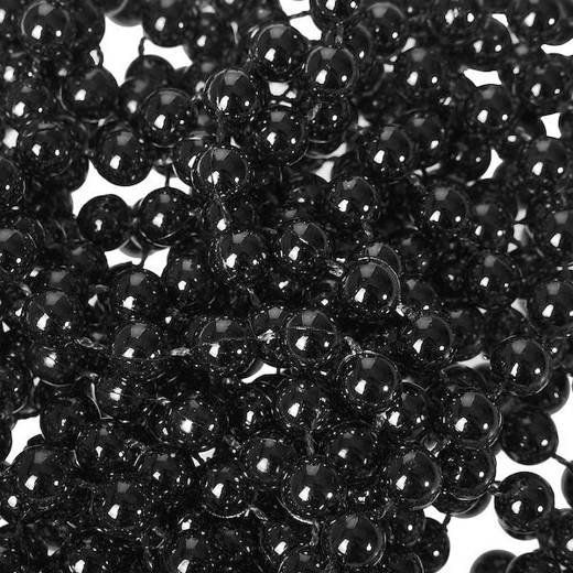 Łańcuch na choinke perły koraliki 10m 8 mm czarny