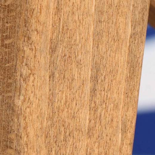 Leżak drewniany impregnowany z tkaniną w biało-niebieskie pasy