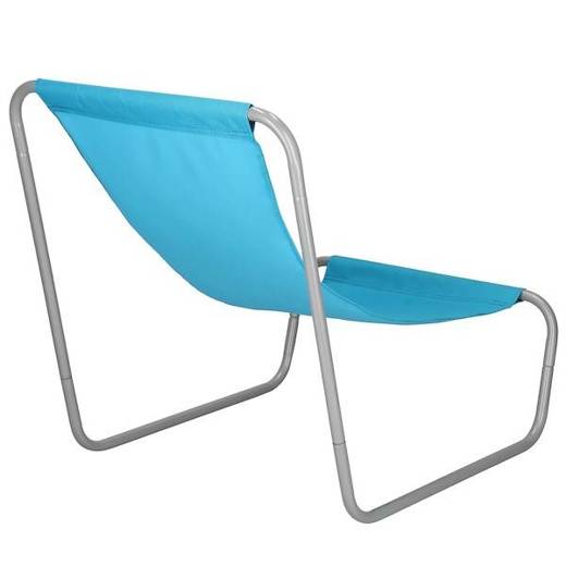 Leżak ogrodowy 2 szt. metalowy fotel składany, leżanka niebieska