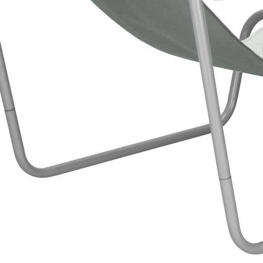 Leżak ogrodowy metalowy fotel składany, leżanka szara