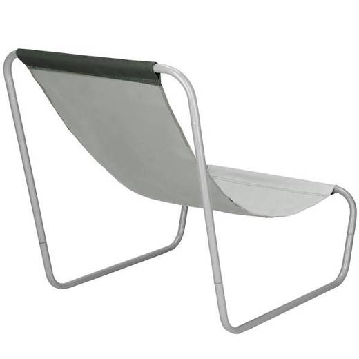Leżak ogrodowy metalowy fotel składany, leżanka szara