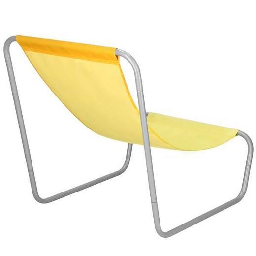 Leżak ogrodowy metalowy fotel składany, leżanka żółta