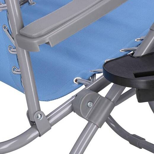 Leżak składany metalowy zero gravity regulowana leżanka ogrodowa niebieski