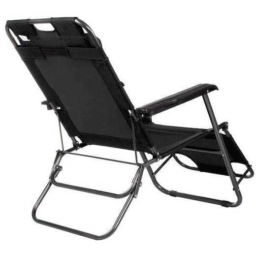 Leżaki ogrodowe, fotele składane Zero Gravity leżak na balkon, plaże zestaw 2 szt. czarne