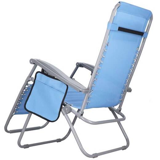 Leżaki ogrodowe, fotele składane Zero Gravity leżak na balkon, plaże zestaw 2 szt. niebieskie