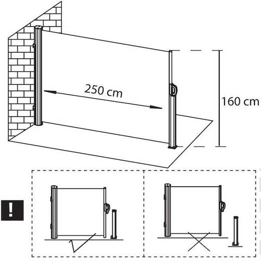 Markiza boczna na taras i balkon 250x160 cm osłona rozsuwana roleta grafitowa