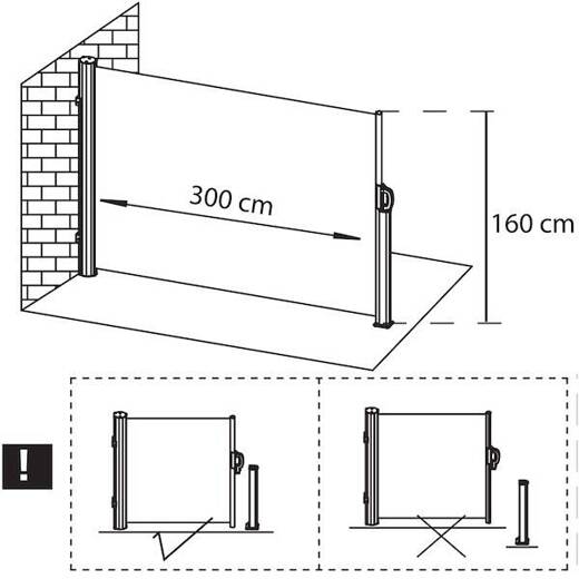 Markiza boczna na taras i balkon 300x160 cm osłona rozsuwana roleta grafitowa