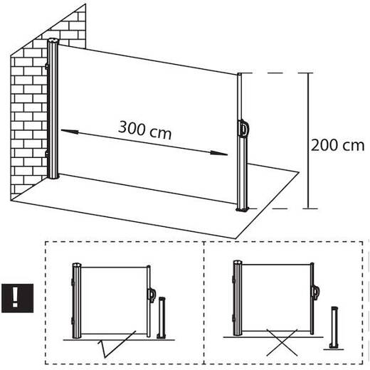 Markiza boczna na taras i balkon 300x200 cm osłona rozsuwana roleta grafitowa