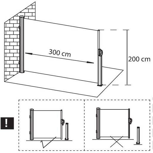 Markiza boczna na taras i balkon 300x200 cm osłona rozsuwana roleta jasnobeżowa