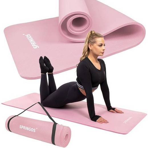 Mata do jogi 183 cm różowa do ćwiczeń fitness, pilatesu