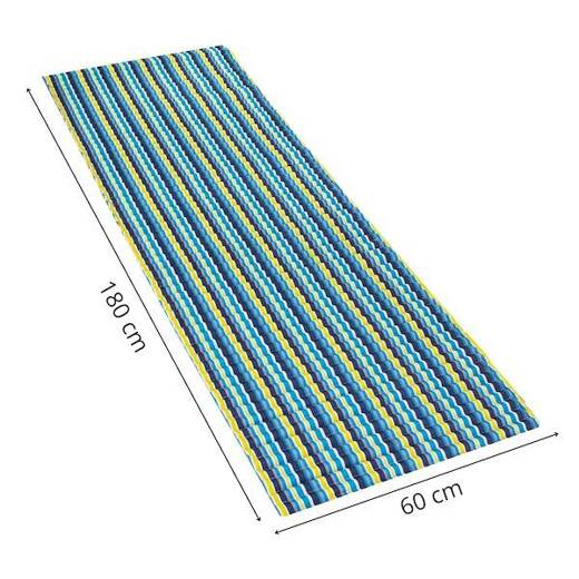 Mata na plażę 180 x 60 cm materac składany na biwak kemping karimata, kolorowe pasy
