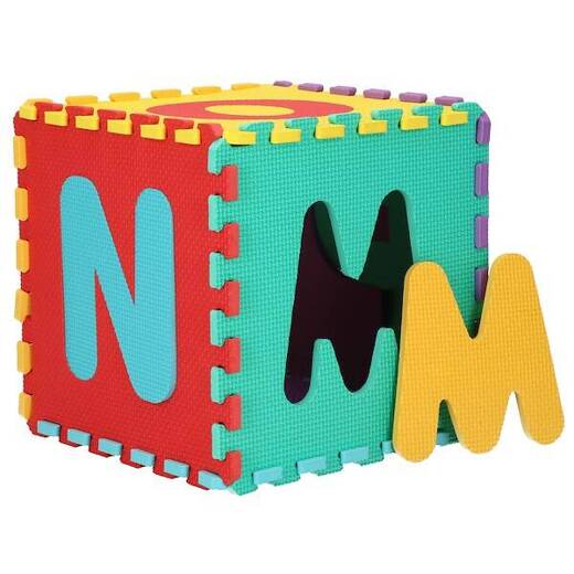 Mata piankowa 170x150 cm alfabet puzzle dla dzieci multikolor pianka EVA