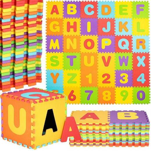 Mata piankowa alfabet, cyfry 172x172 cm puzzle dla dzieci pianka EVA