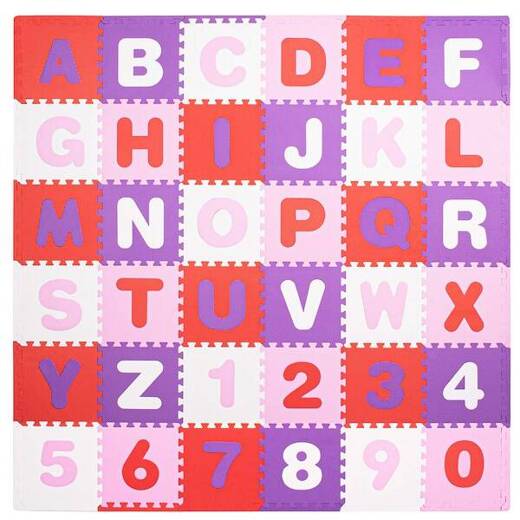 Mata piankowa alfabet, cyfry 175x175 cm multikolor puzzle dla dzieci pianka EVA