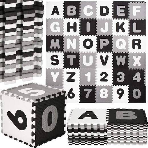 Mata piankowa alfabet, cyfry 175x175 cm puzzle dla dzieci pianka EVA