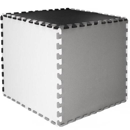 Mata piankowa kwadraty 179x179 cm szare, białe, czarne puzzle dla dzieci, do ćwiczeń pianka EVA