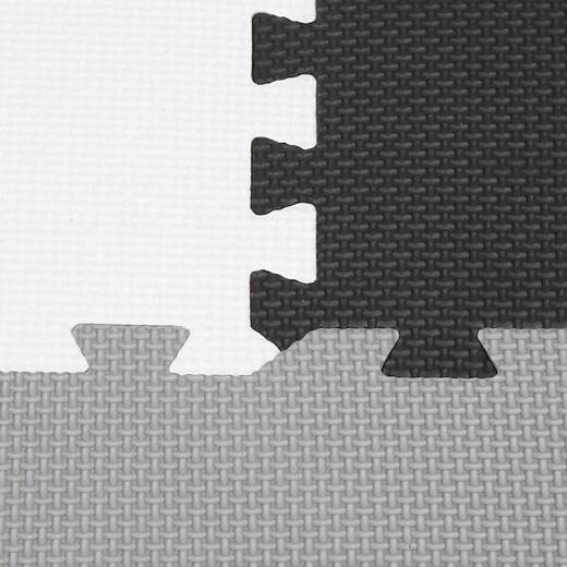 Mata piankowa kwadraty 179x179 cm szare, białe, czarne puzzle dla dzieci, do ćwiczeń pianka EVA