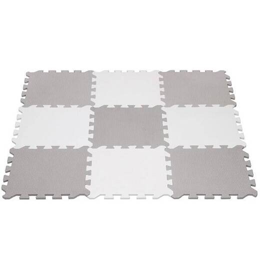 Mata piankowa, puzzle dla dzieci 95,5 x 95,5 cm pianka EVA szaro-białe