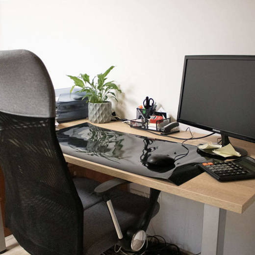 Mata pod krzesło, fotel biurowy 100x70x0,05cm podkładka na biurko czarna