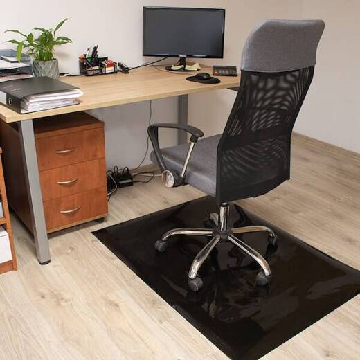Mata pod krzesło, fotel biurowy 120x90x0,1cm podkładka na biurko czarna