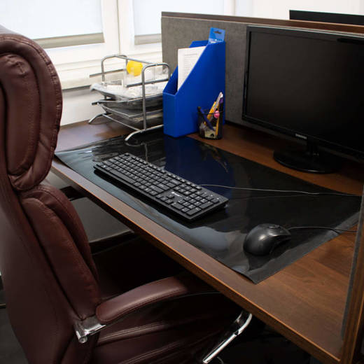 Mata pod krzesło, fotel biurowy 140x100x0,1cm podkładka na biurko czarna