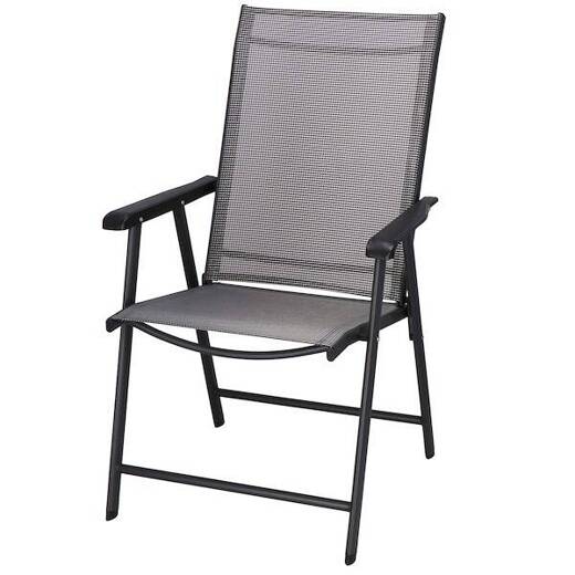Meble ogrodowe 4 krzesła, stół ze szkłem hartowanym zestaw na taras czarno-szary