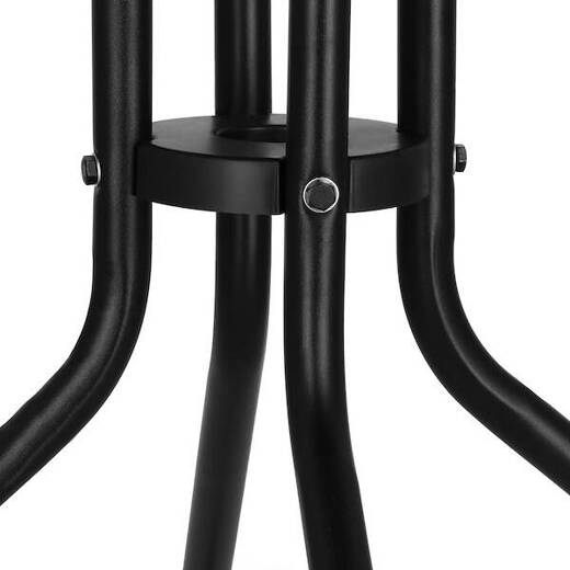Meble ogrodowe metalowe krzesła 4 szt. i okrągły stół ze szklanym blatem zestaw czarny 