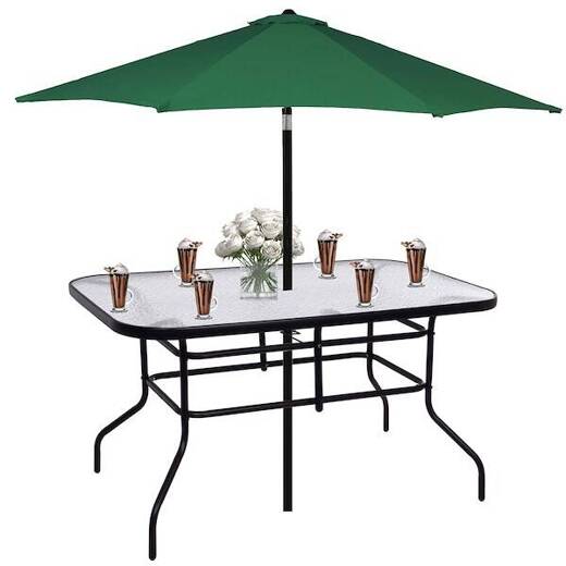 Meble ogrodowe zestaw na taras dla 6 osób: metalowe krzesła 6 szt. stół 140x70 cm czarny