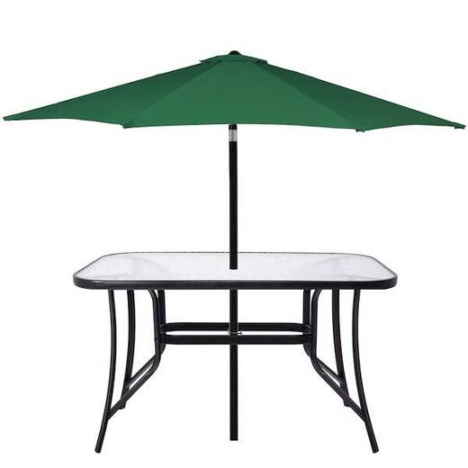 Meble ogrodowe zestaw na taras dla 8 osób: stół z bezbarwnym szklanym blatem i 8 krzeseł metalowe, czarno-szary 
