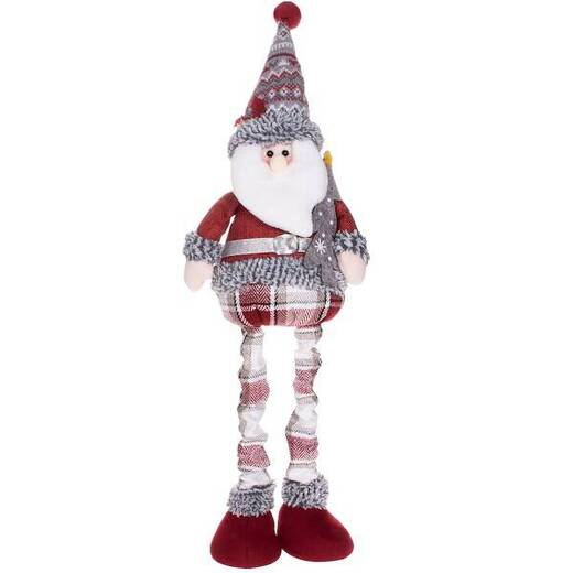 Mikołaj 57-80cm ozdoba świąteczna, krasnal świąteczny, gnom na teleskopowych nóżkach