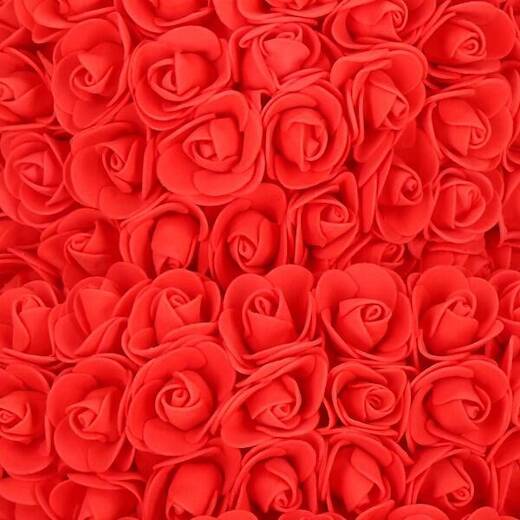 Miś z płatków róż czerwony 40 cm rose bear z kokardką