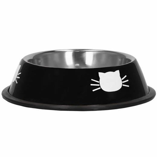 Miska dla kota metalowa, antypoślizgowa na gumie czarna